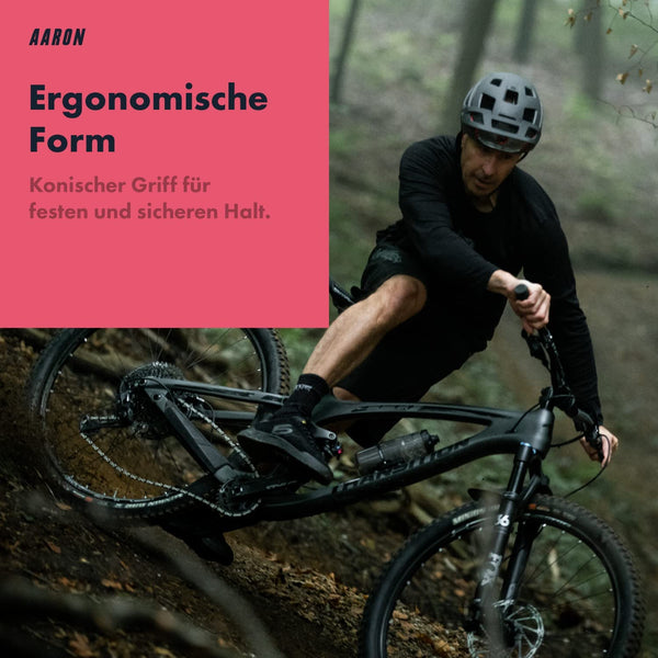 AARON Peak - MTB, Enduro & BMX Fahrradgriffe in Weiß mit ergonomischer, konischer Form für sicheren Halt.