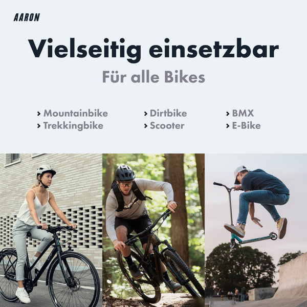 AARON MTB & BMX Fahrradgriffe - Schwarz - Lamellen Profil, rutschfest, ergonomisch und vielseitig für alle Bikes.
