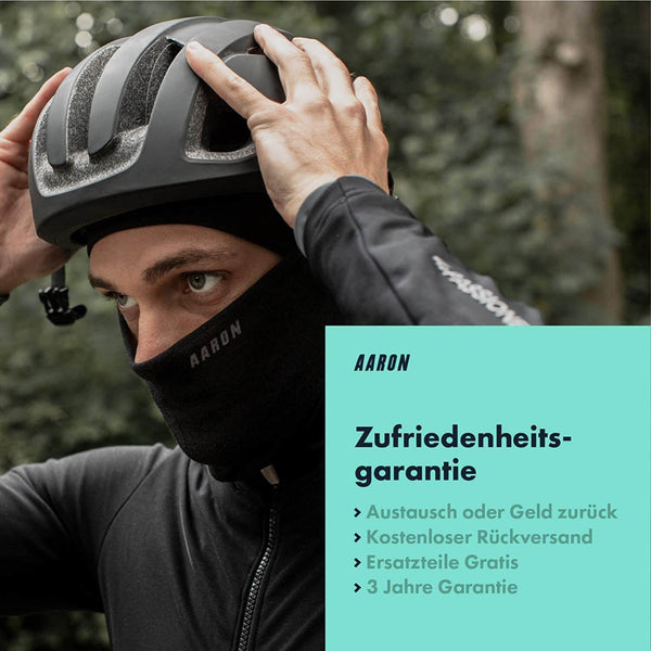 AARON HAT Fahrrad Mütze schützt bei Sport und Outdoor, wind- und wasserabweisend mit verlängertem Ohrenbereich.