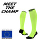 ONIC GEAR Sport Kompressionsstrümpfe Neon Gelb, hohe Kompression, atmungsaktiv, gepolstert, ideal für Sport und Alltag
